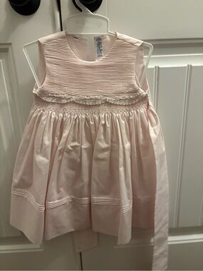 Feltman Brothers Girls' Sleeveless Smocked Dress in Light Pink Sz24m